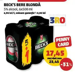 Penny BECK‘S Bere blondă Ofertă