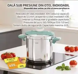 Carrefour Oală sub presiune din oțel inoxidabil Ofertă