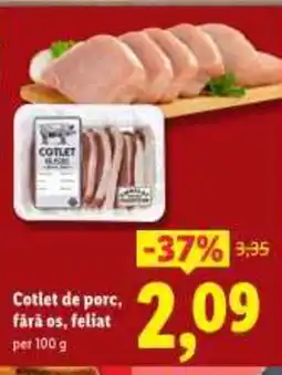 Lidl Cotlet de porc, fără os, feliat Ofertă