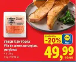 Lidl FRESH FISH TODAY File de somon norvegian, portionat Ofertă