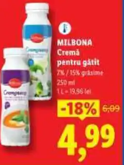 Lidl MILBONA Crema pentru gătit Ofertă