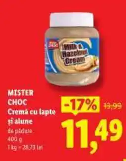 Lidl MISTER CHOC Cremă cu lapte şi alune Ofertă