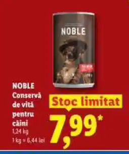 Lidl NOBLE Conserva de vită pentru caini Ofertă