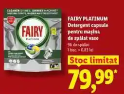 Lidl FAIRY PLATINUM Detergent capsule pentru maşina de spălat vase Ofertă