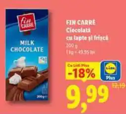 Lidl FIN CARRE Ciocolată cu lapte şi frisca Ofertă