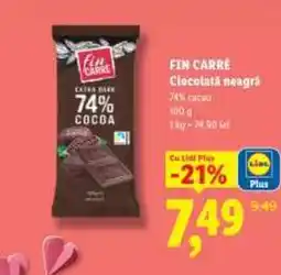 Lidl FIN CARRE Ciocolată neagra Ofertă