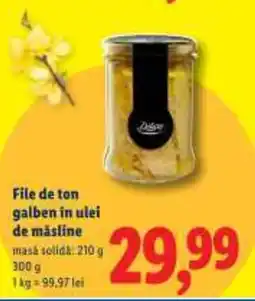 Lidl File de ton galben in ulei de măsline Ofertă