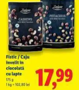 Lidl Fistic/Caju invelit in ciocolată cu lapte Ofertă