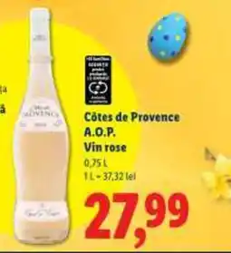 Lidl Côtes de Provence A.O.P. Vin rose Ofertă