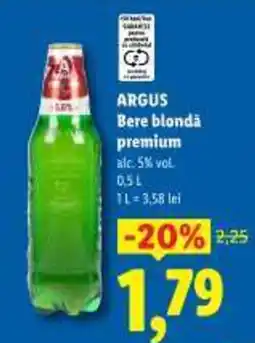 Lidl ARGUS Bere blonda premium Ofertă
