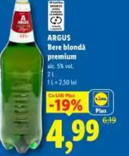 Lidl ARGUS Bere blonda premium Ofertă