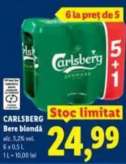Lidl CARLSBERG Bere blondá Ofertă