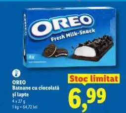 Lidl OREO Batoane cu ciocolată şi lapte Ofertă