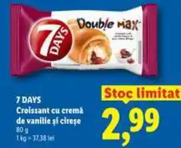 Lidl 7 DAYS Croissant cu cremă de vanilie şi cireşe Ofertă