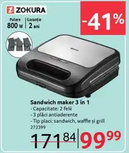 Selgros Sandwich maker 3 în 1 Ofertă