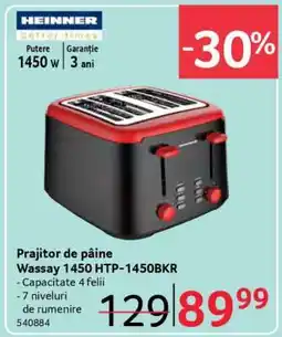 Selgros Prajitor de pâine Wassay 1450 HTP-1450BKR Ofertă