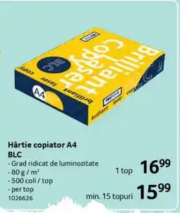 Selgros Hârtie copiator A4 BLC Ofertă