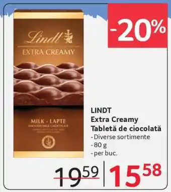 LINDT Extra Creamy Tabletă de ciocolată