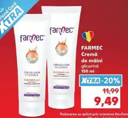 Kaufland FARMEC Cremă de mâini glicerină 150 ml Ofertă