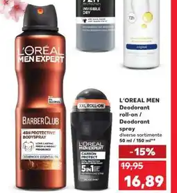 Kaufland L'OREAL MEN Deodorant roll-on / Deodorant spray Ofertă