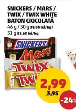 Penny SNICKERS / MARS / TWIX / TWIX WHITE BATON CIOCOLATĂ Ofertă