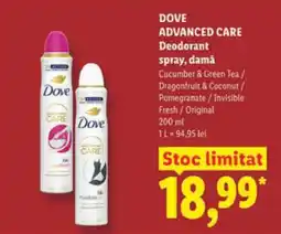 Lidl DOVE ADVANCED CARE Deodorant spray, damă Ofertă