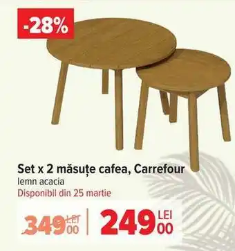 Set x 2 măsuțe cafea, Carrefour