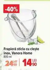 Carrefour Frapieră sticlă cu clește inox, Vanora Home Ofertă