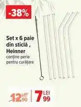 Carrefour Set x 6 paie din sticlă, Heinner Ofertă
