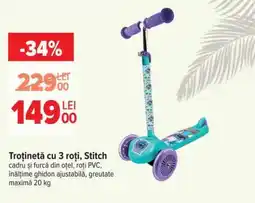 Carrefour Trotinetă cu 3 roți, Stitch Ofertă