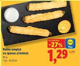 Lidl Rulou umplut cu spanac şi brânză Ofertă