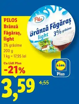 Lidl Pilos Brânză Făgăraş, light Ofertă