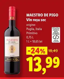 Lidl MAESTRO DE PIGO Vin rosu sec Ofertă