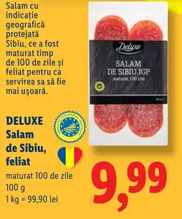 Lidl DELUXE Salam de Sibiu, feliat Ofertă