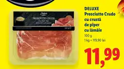 Lidl DELUXE Prosciutto Crudo cu crustă de piper cu lămâie Ofertă