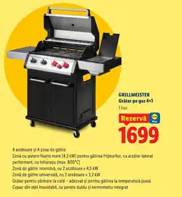 Lidl GRILLMEISTER Grătar pe gaz 4+1 Ofertă