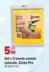 Carrefour Set x 3 lavete umede colorate, Zorex Pro Ofertă