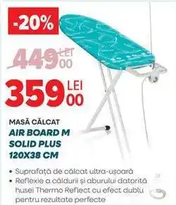 Carrefour Masă călcat Air Board M Solid Plus 120x38 cm Ofertă