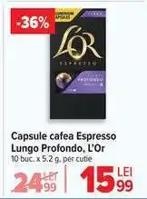 Carrefour Capsule cafea Espresso Lungo Profondo, L’Or Ofertă