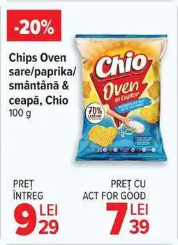 Carrefour Chips Oven sare/paprika/smântână & ceapă, Chio 100 g Ofertă