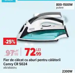 Carrefour Fier de călcat cu aburi pentru călătorii Camry CR 5024 Ofertă