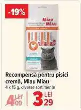 Carrefour Recompensă pentru pisici cremă, Miau Miau Ofertă