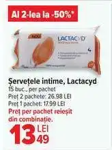 Carrefour Șervețele intime, Lactacyd Ofertă