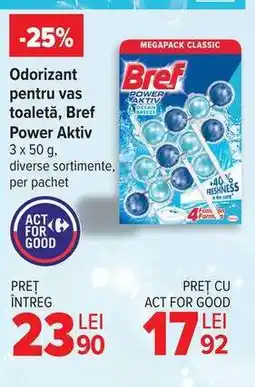 Carrefour Odorizant pentru vas toaletă, Bref Power Aktiv Ofertă