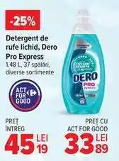 Carrefour Detergent de rufe lichid, Dero Pro Express Ofertă