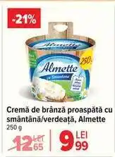 Carrefour Cremă de brânză proaspătă cu smântână/verdeață Almette Ofertă