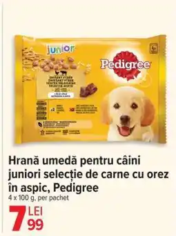 Carrefour Hrană umedă pentru câini juniori selecție de carne cu orez în aspic, Pedigree Ofertă