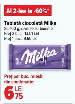 Carrefour Tableta ciocolată Milka Ofertă