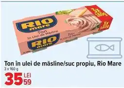 Carrefour Ton în ulei de măsline/suc propriu Rio Mare Ofertă