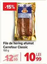Carrefour File de hering afumat Carrefour Classic Ofertă